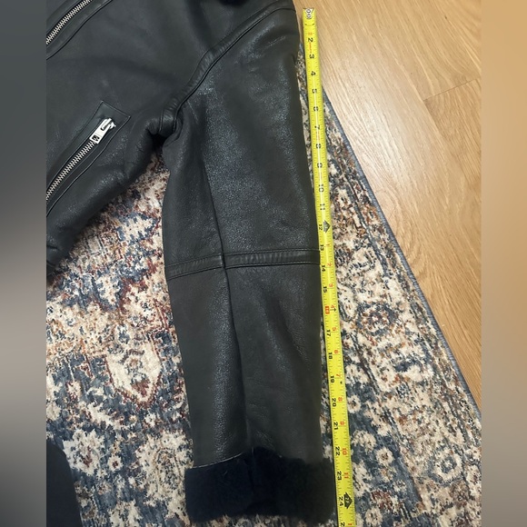 Zadig & Voltaire "Kafe” Shearling Leather Jacket Coat - Picture 13 of 14